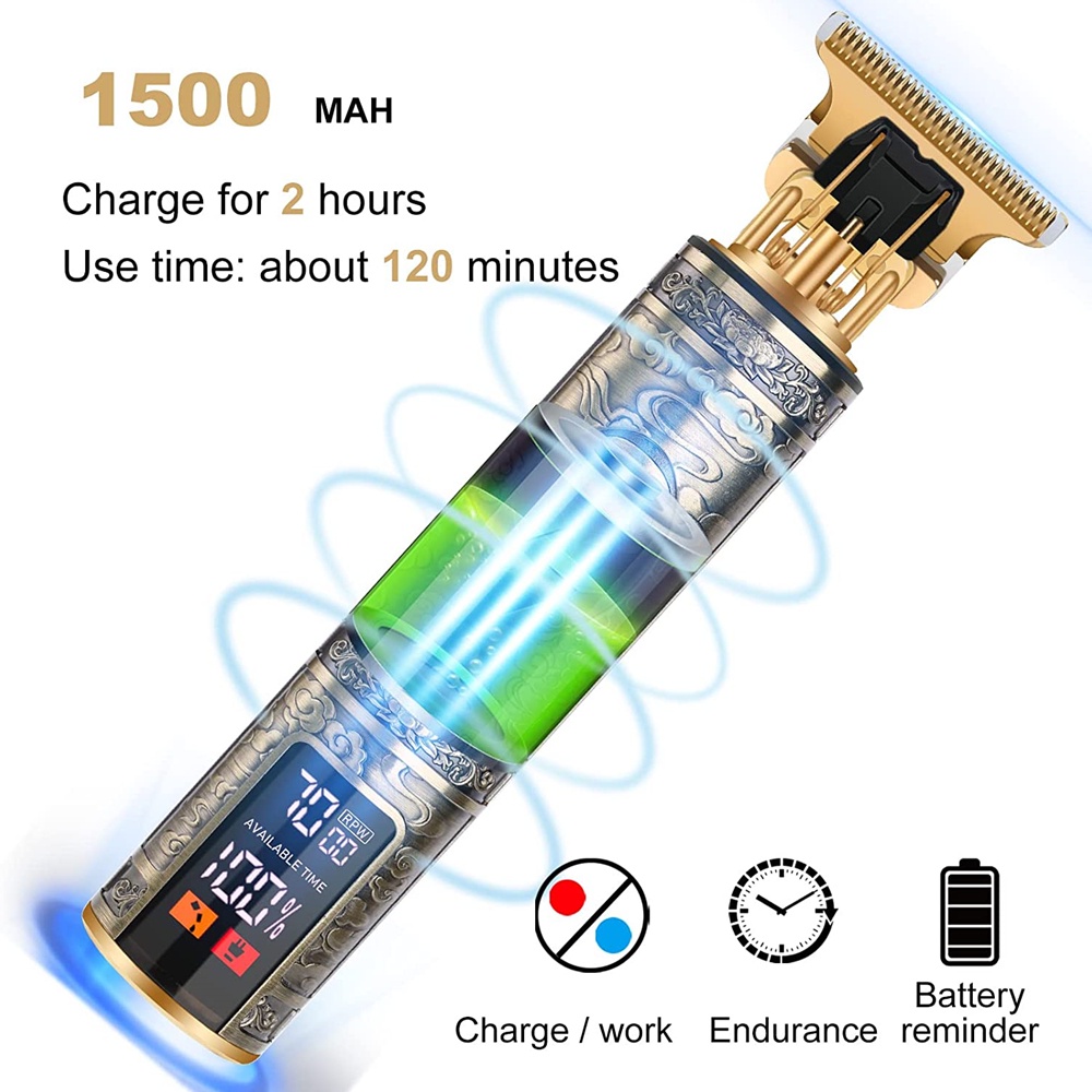 Máy cạo râu Cắt Tóc T9 Sạc USB Có Màn Hình LCD Chuyên Nghiệp Cho Nam