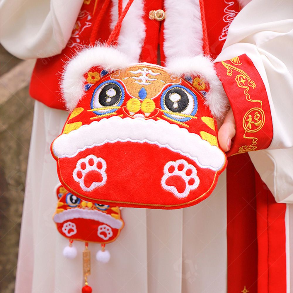 Túi thêu Năm Mới Hổ Thêu Vai Túi Phụ kiện Hanfu phong cách cổ Xưa