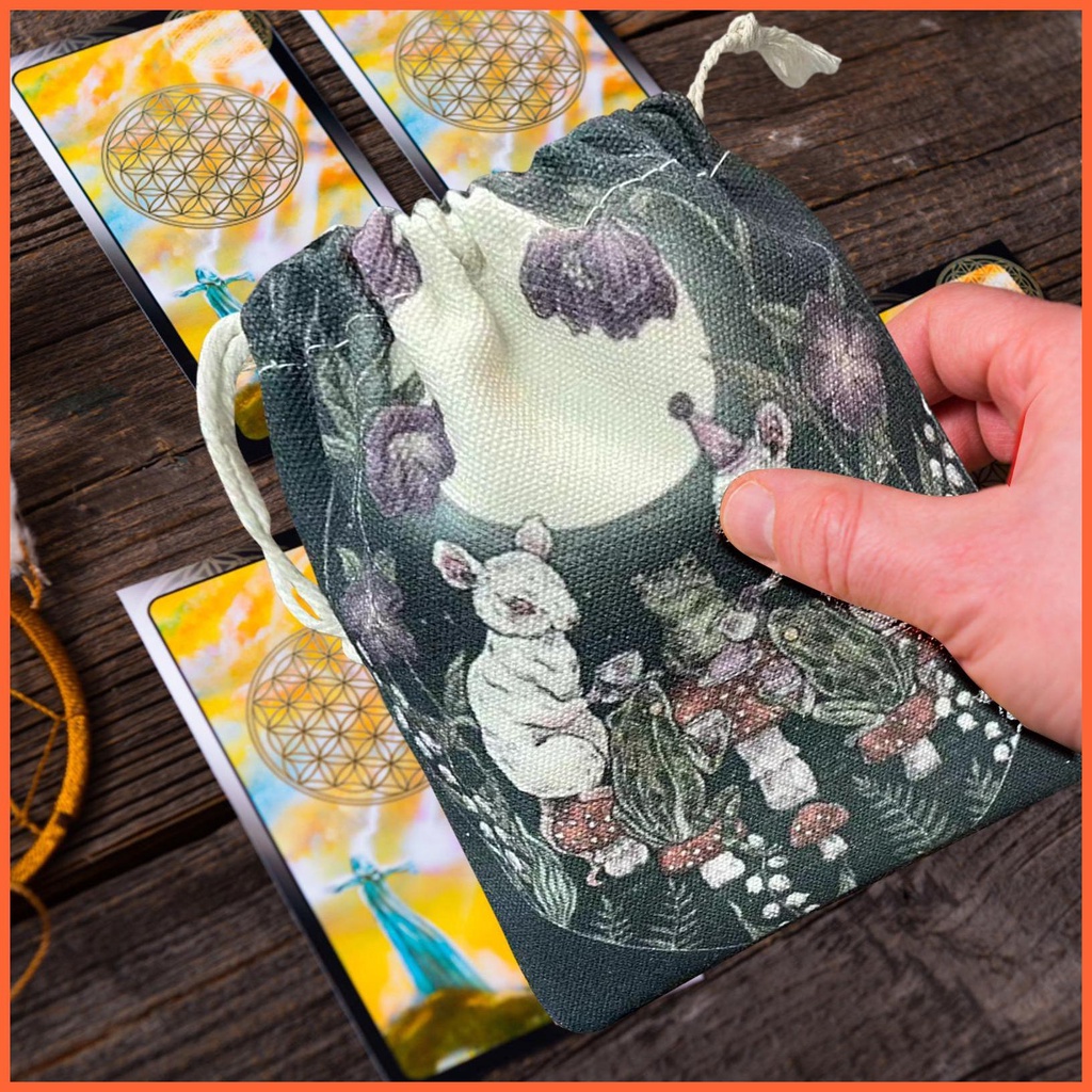Túi Đựng Bài Tarot Hình Chuột Và Ếch Kích Thước 5.12x7.09 Inch