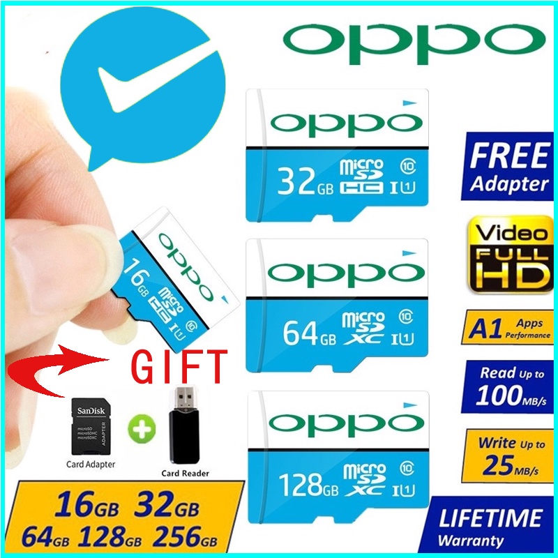 OPPO memory stick Micro-SD CARD ♥Thẻ Nhớ SD Class10 UHS-I Tốc Độ Cao 512GB / 256GB / 128GB / 64GB / 32GB / 16GB Micro SD Dành Cho Máy Tính