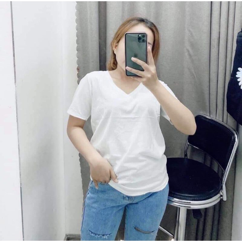 ÁO THUN TRƠN CỔ TIM NAM,NỮ VẢI MỀM MỊN