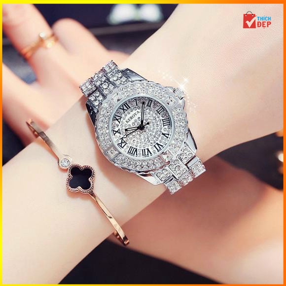 💥TẶNG PIN ĐI KÈM💥 Đồng hồ nữ Keroya đính đá sang trọng dành cho bạn gái ♥️FreeShip♥️