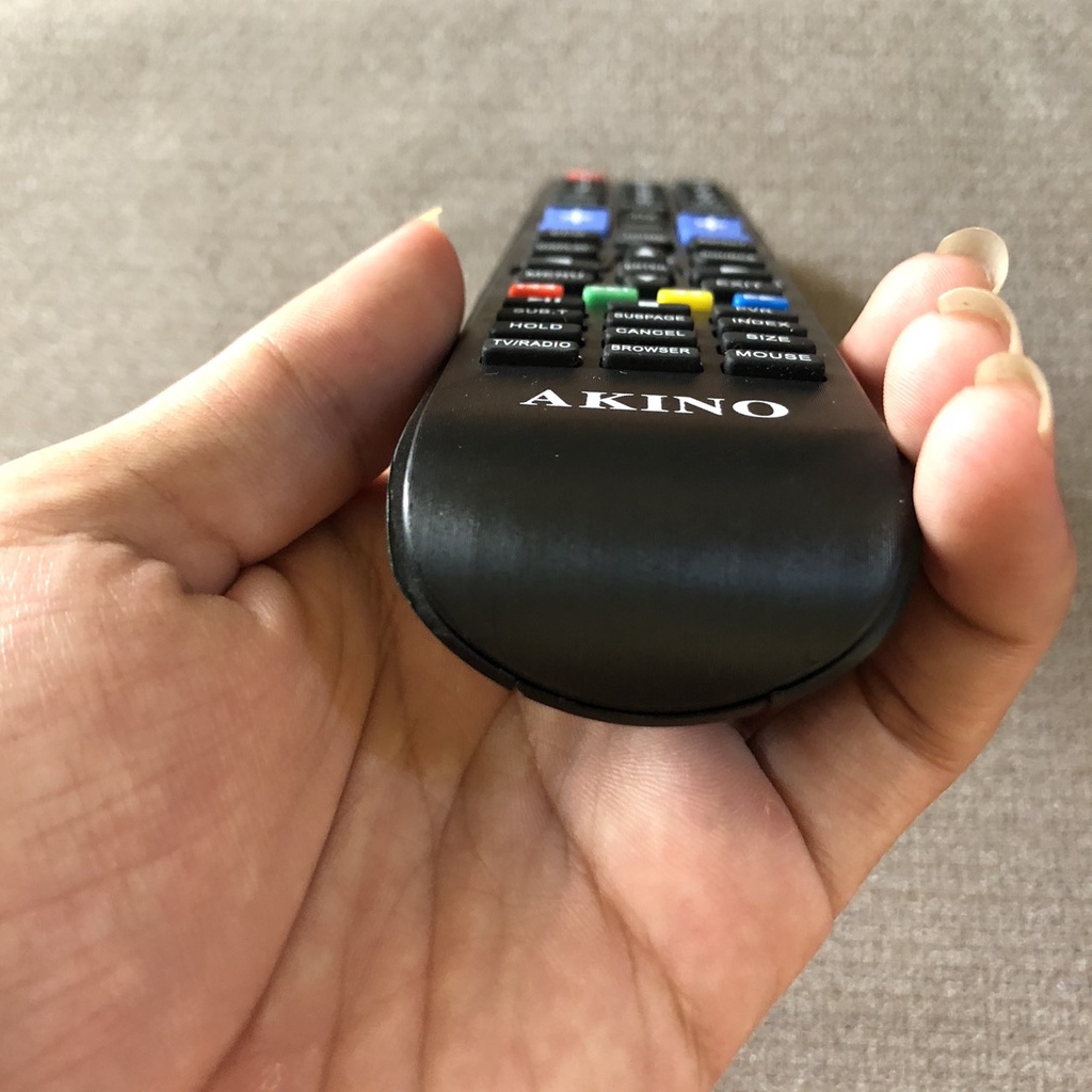 Điều khiển tivi AKINO - Remote điều khiển AKINO bình thường - có những nút bấm bằng tiến anh dễ sử dụng - tặng kèm pin
