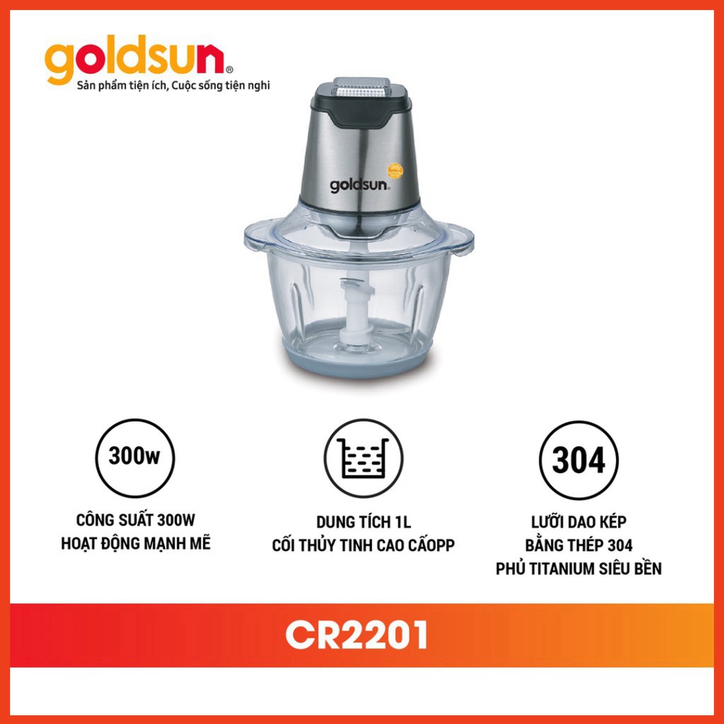 [GOLDSUN VIỆT NAM] 🧤🧤🧤 MÁY XAY THỊT ❤️ 300W x 1.2 lít GOLDSUN CR2201 ❤️