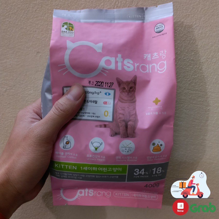 Catsrang kitten 400g hạt cho mèo con, mèo nhỏ dưới 6 tháng tuổi date xa-5amstore