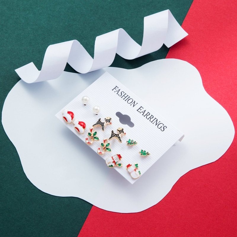 Bộ Khuyên Tai Hình Ông Già Noel / Bông Tuyết / Tuần Lộc / Chuông Giáng Sinh Cho Nữ