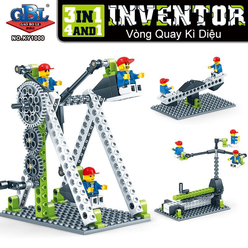 Đồ Chơi Lắp Ráp Kiểu LEGO Vòng Quay Kỳ Diệu INVENTOR 3in1 KAZI Model KZ1000