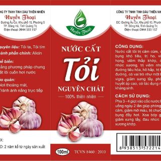 NƯỚC CẤT TỎI NGUYÊN CHẤT