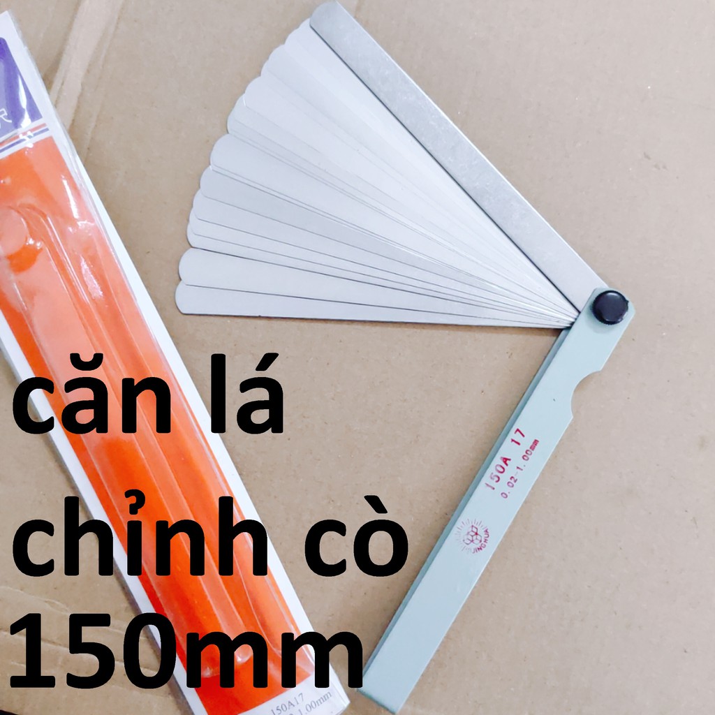 Thước đo khe hở 150mm, căn lá dài 150 , đo từ 0.02mm-1.00mm, chỉnh cò xe máy