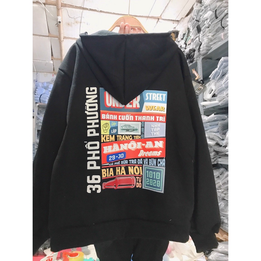 ÁO HOODIE CHẤT NỈ BÔNG Có Mũ IN LOGO Hà Nội, Áo SWEATER UNISEX Nam Nữ- In Hình Local Brand Dáng Đẹp Form Rộng