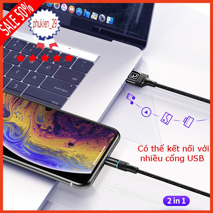 [ FREESHIP TỪ 50K ] _ Hỗ trợ sạc nhanh | Dây sạc nam châm COMBO 3 đầu iphone | micro USB | Type C xoay 360 độ Educae86