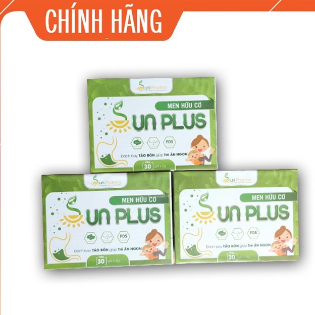 Men Hữu Cơ Sunplus bé hết táo,đầy hơi, tiêu hóa tốt hộp 30 gói + quà tặng