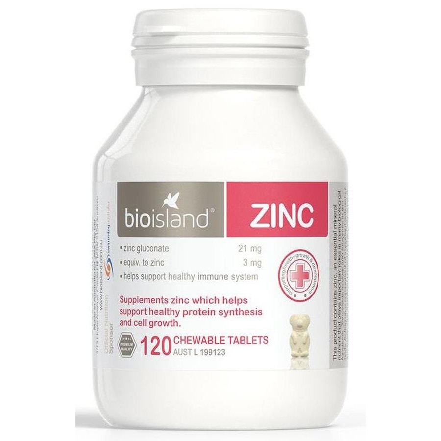 Kẽm Zinc Bio Island, kẽm cho bé úc, kẽm Úc, mẫu mới 120v