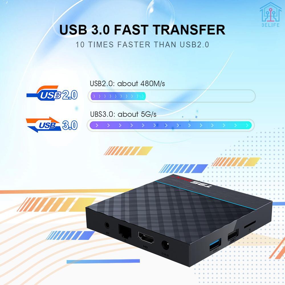 【E&amp;V】T95 MAX Plus Smart TV Box Android 9.0 S905X3 64 Bit 2.4G+5G Dual-band WiFi UHD 8K VP9 H.265 4GB/64GB