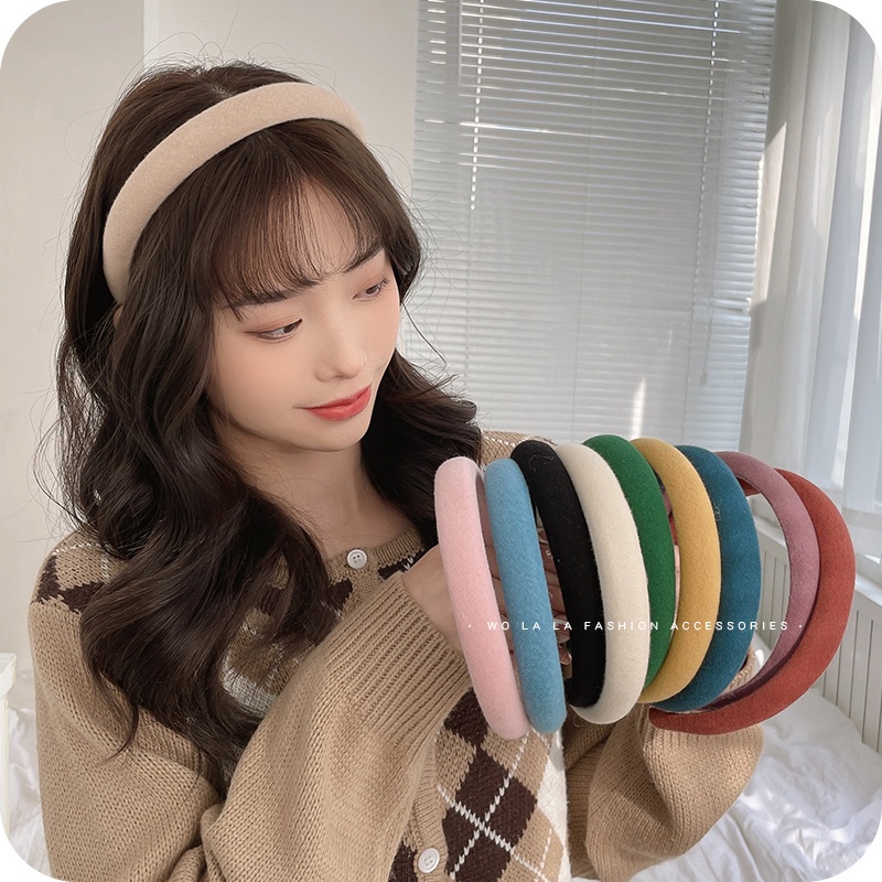 Băng Đô Cài Tóc Viền Xốp Mỏng Kiểu Hàn Quốc Cổ Điển Cho Bạn Gái