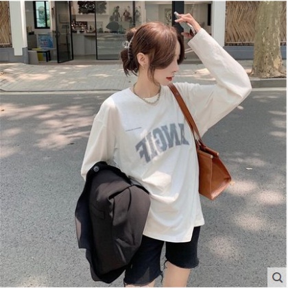 Áo dài tay nữ 2 màu sweater trắng đen