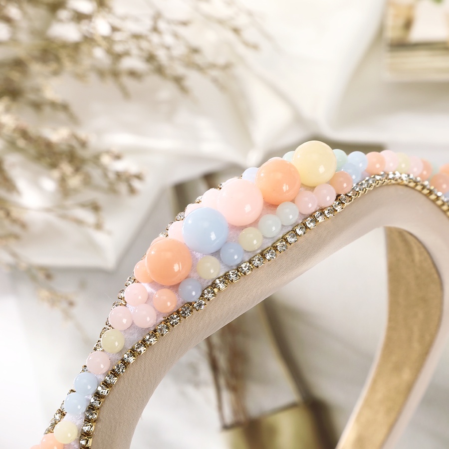 Băng Đô Cài Tóc Đính Hạt Lấp Lánh Nhiều Màu Sắc Phong Cách Hàn Quốc Cho Nữ