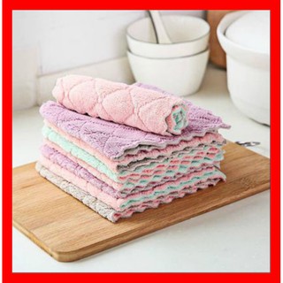 Combo 10 khăn lau đa năng 2 mặt thấm hút nước tốt