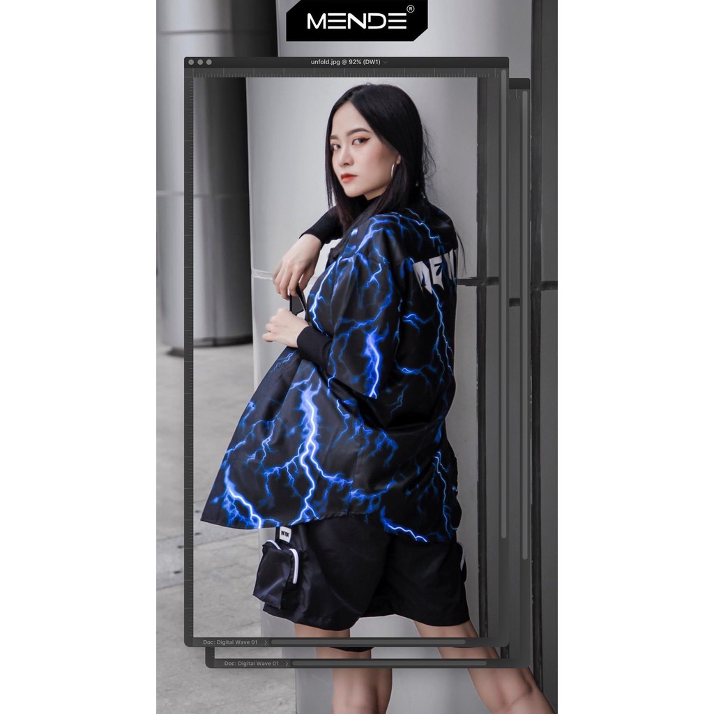 Sơ Mi Unisex Tay Lỡ - Áo Somi Sấm Sét Xanh - Thời Trang Unisex AnAn - SM7 | BigBuy360 - bigbuy360.vn