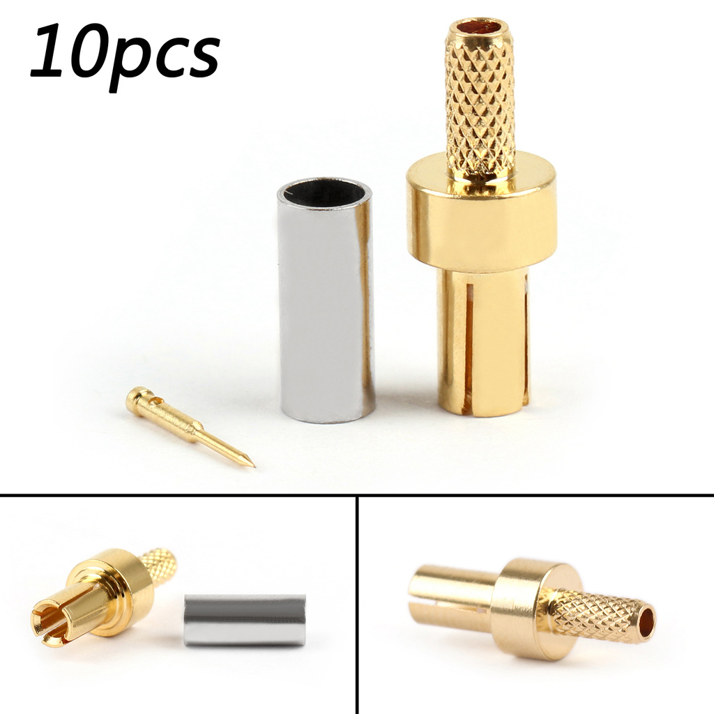 Bộ 10 Đầu Nối Dây Cáp Thẳng Mạ Vàng Ts9 Rg174 Rg316 Lmr100