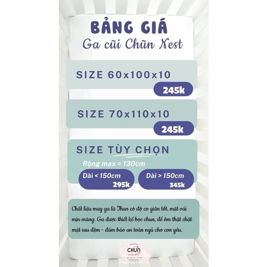 MCC Chũn Nest - Ga Chũn Trải Giường Cũi Cho Bé