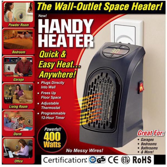 Quạt Sưởi Ấm  Handy Heater Tiết Kiệm Điện Có Hẹn Giờ