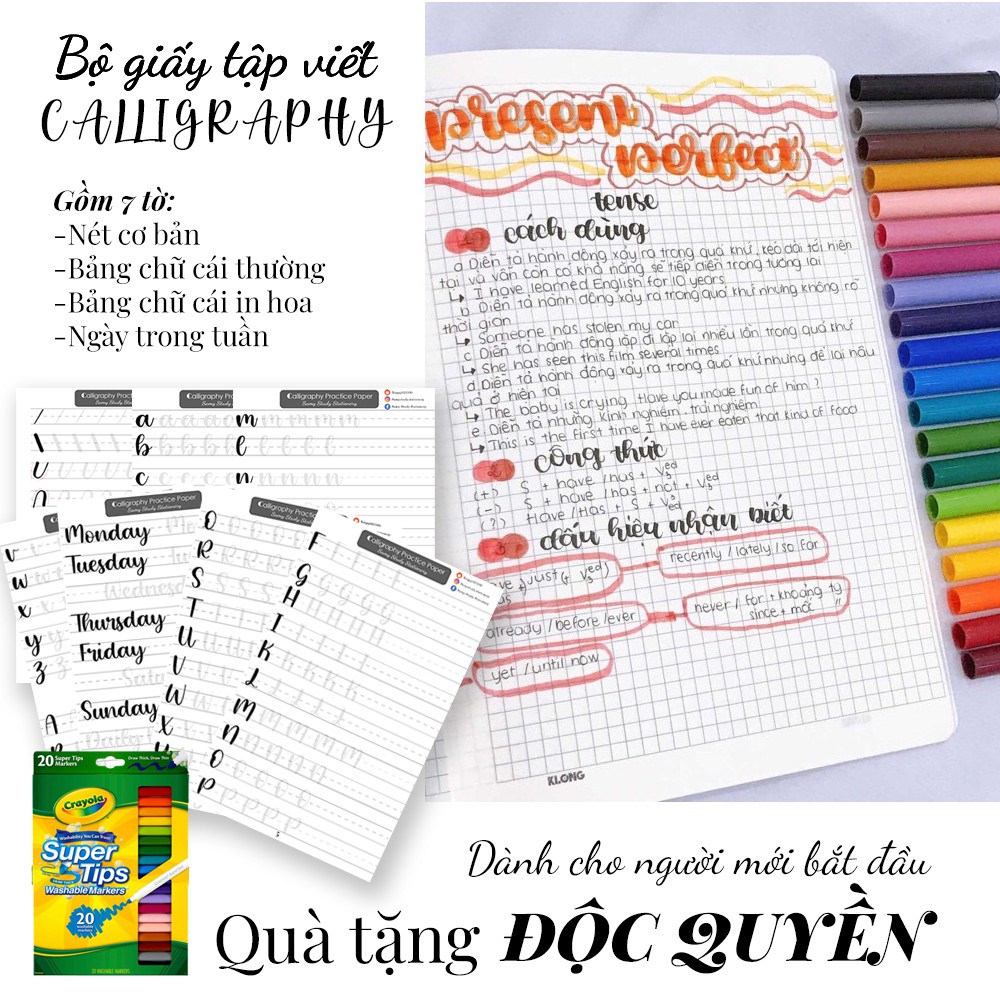 Set 20 cây Crayola Supertips Washable Marker 20 màu - BÚT VIẾT CALLIGRAPHY - Bút Crayola