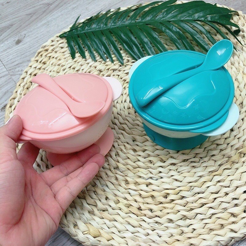 Bát ăn dặm chống đổ, chống lật kèm thìa cao cấp cho bé ăn dặm