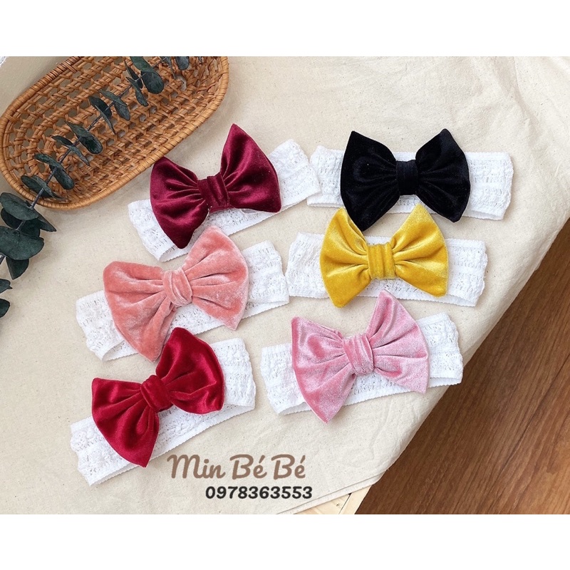 Băng đô, turban nơ nhung dễ thương cho bé gái