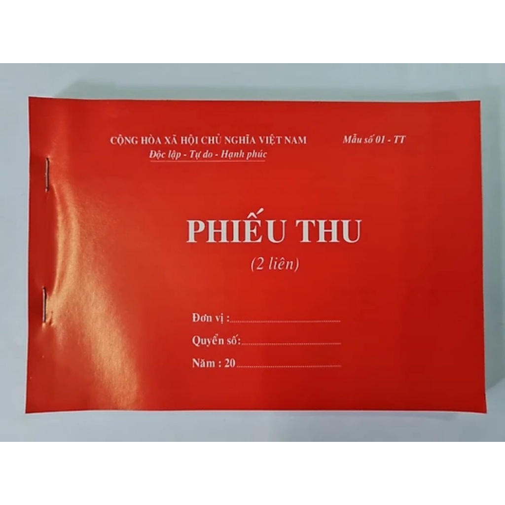 Combo 10 quyên Phiếu thu 2 liên A5 - 100 trang