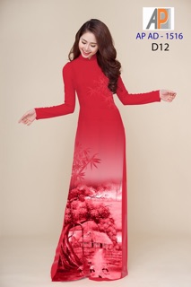 Vải áo dài phong cảnh mềm rũ