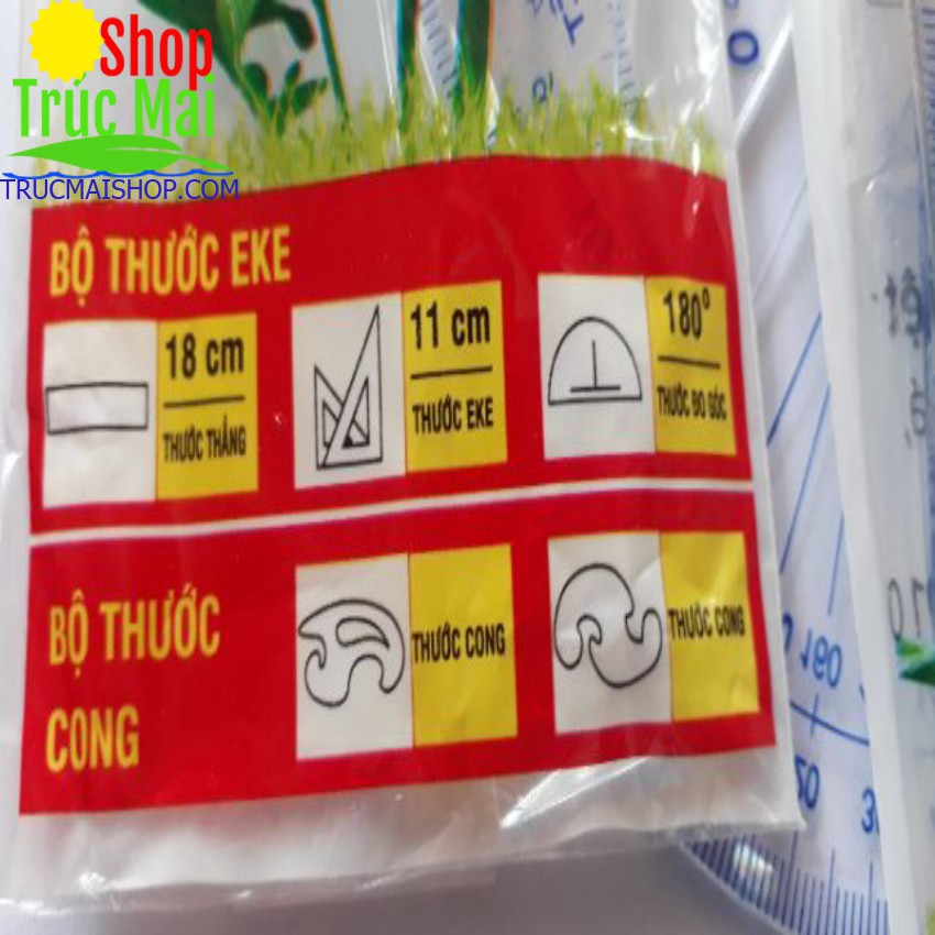 Bộ thước Eke 4 món Hoa Việt loại 1