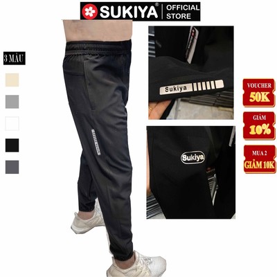 Quần Jogger Gió nam SUKIYA Dáng thể thao 3 Màu Chất Mềm Mại Loại Cao cấp QTT02