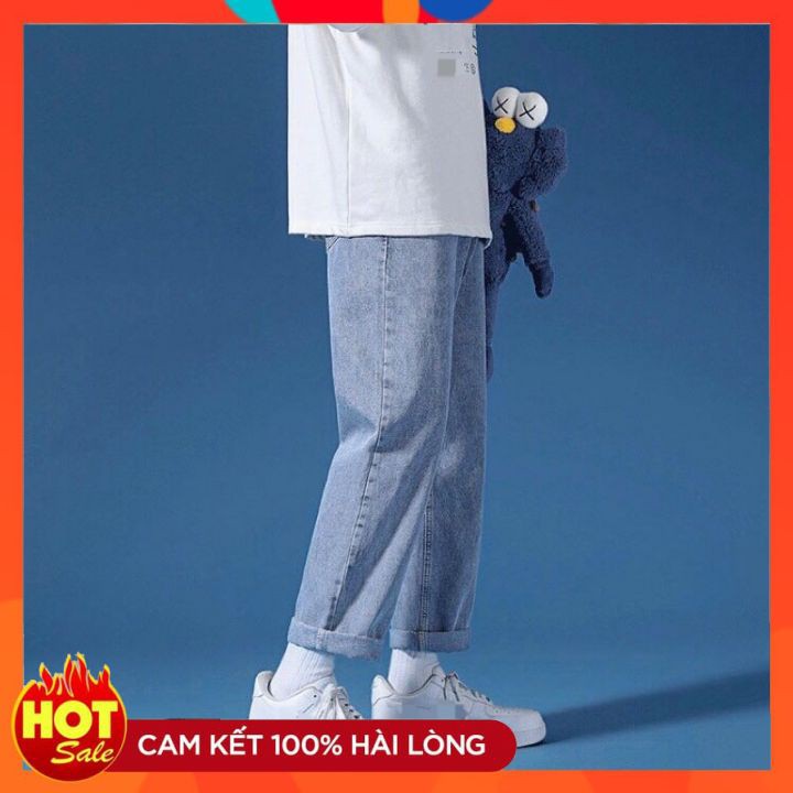 Quần jeans nam ⚡BH 1 ĐỔI 1⚡ quần bò baggy nam ống xuông phong cách Hàn Quốc  2021_HALLO STORE | BigBuy360 - bigbuy360.vn