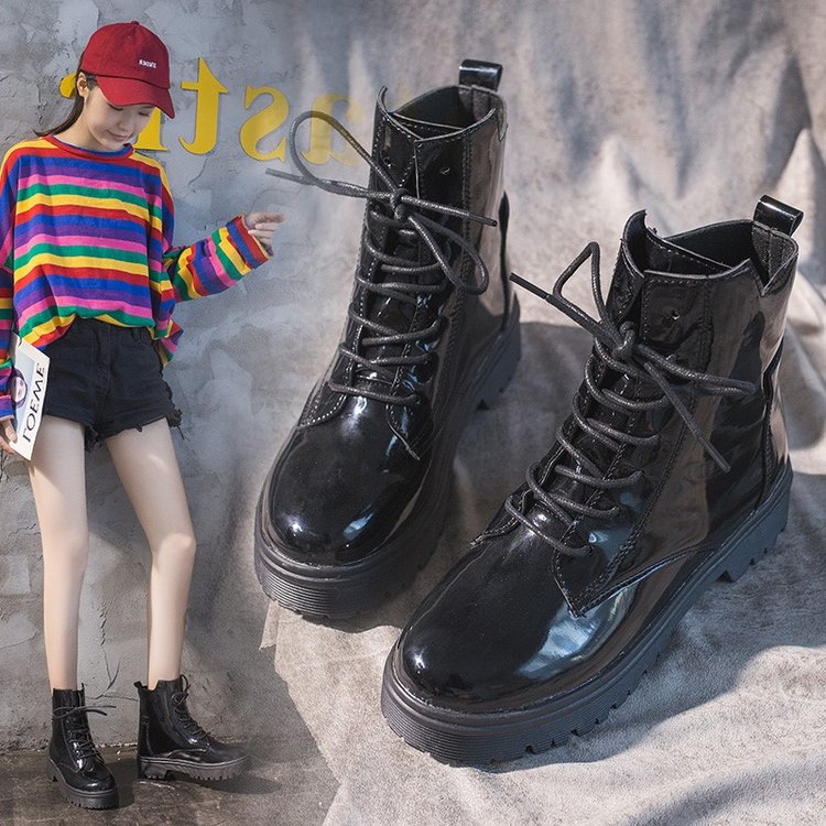 Giày boot cổ cao bằng chất liệu da phong cách Hàn Quốc sang trọng cho nữ | BigBuy360 - bigbuy360.vn