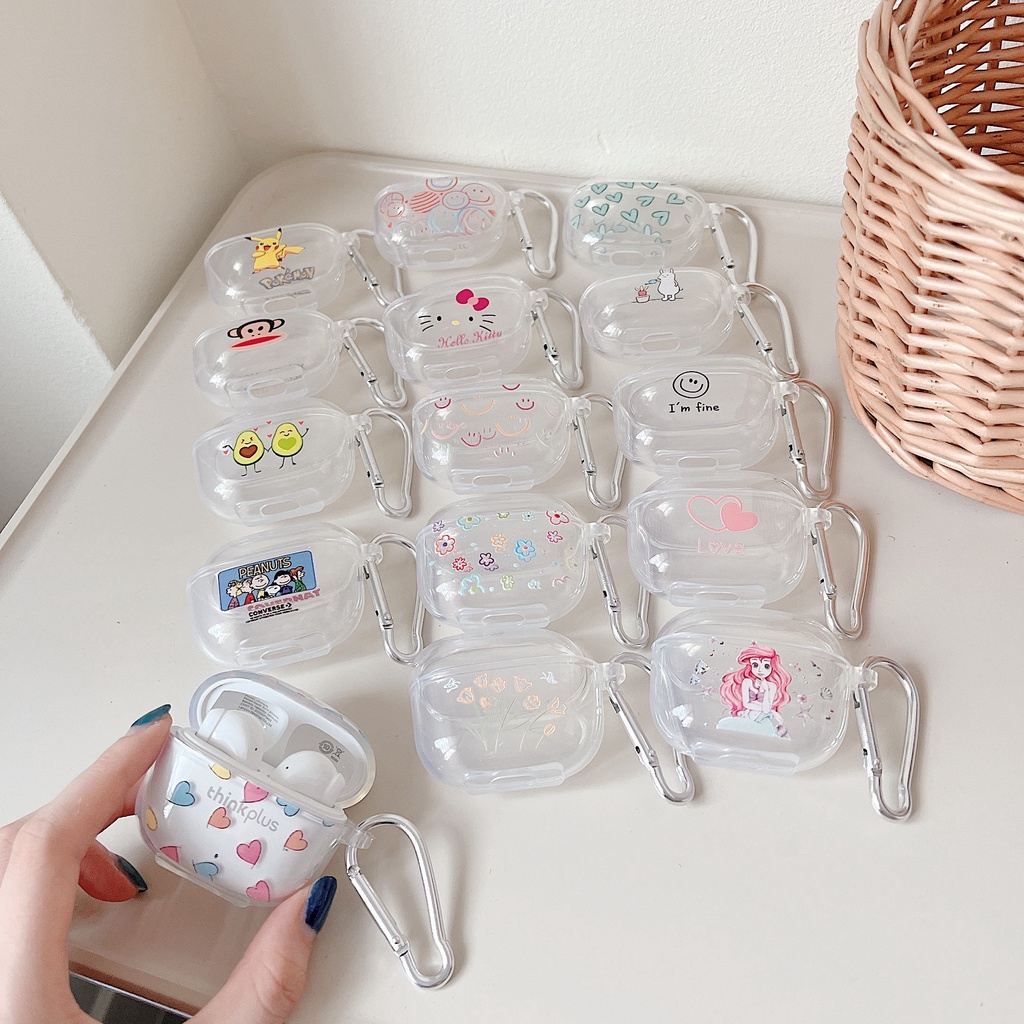 Vỏ Bảo Vệ Hộp Sạc Tai Nghe Bluetooth Không Dây Lenovo LP40 / Lenovo LP40S LP40PRO Trong Suốt Họa Tiết Hoạt Hình Dễ Thương