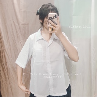 ÁO SƠMI TRẮNG TAY LỠ [ ẢNH THẬT ]