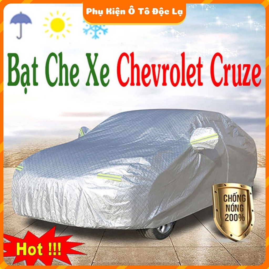 Bạt Phủ Ô Tô #Chevrolet CRUZE - CAO CẤP 3 LỚP Tráng Bạc Cách Nhiệt, Chống Nước, Chống Trộm Gương (hàng cao cấp)