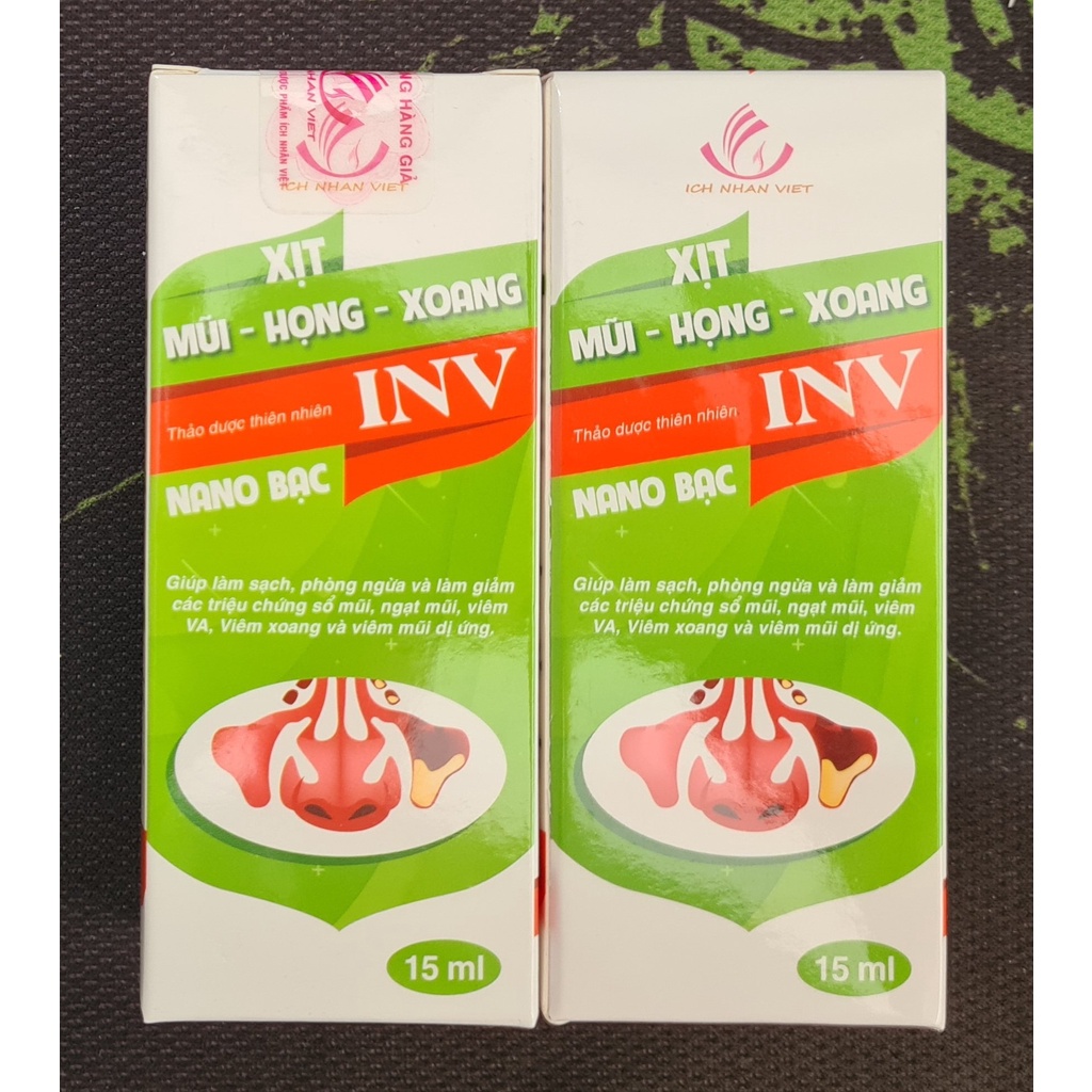 Xịt Mũi Họng Xoang INV 15ml - Giúp làm sạch, phòng ngừa và làm giảm triệu chứng sổ mũi, ngạt mũi, viêm VA, Viêm xoang