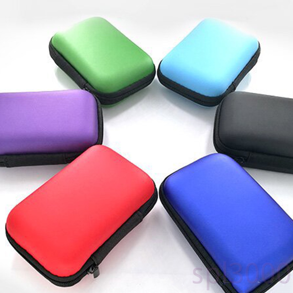 Hộp đựng tai nghe/ cáp sạc hình chữ nhật bằng nhựa EVA có khóa kéo tiện lợi