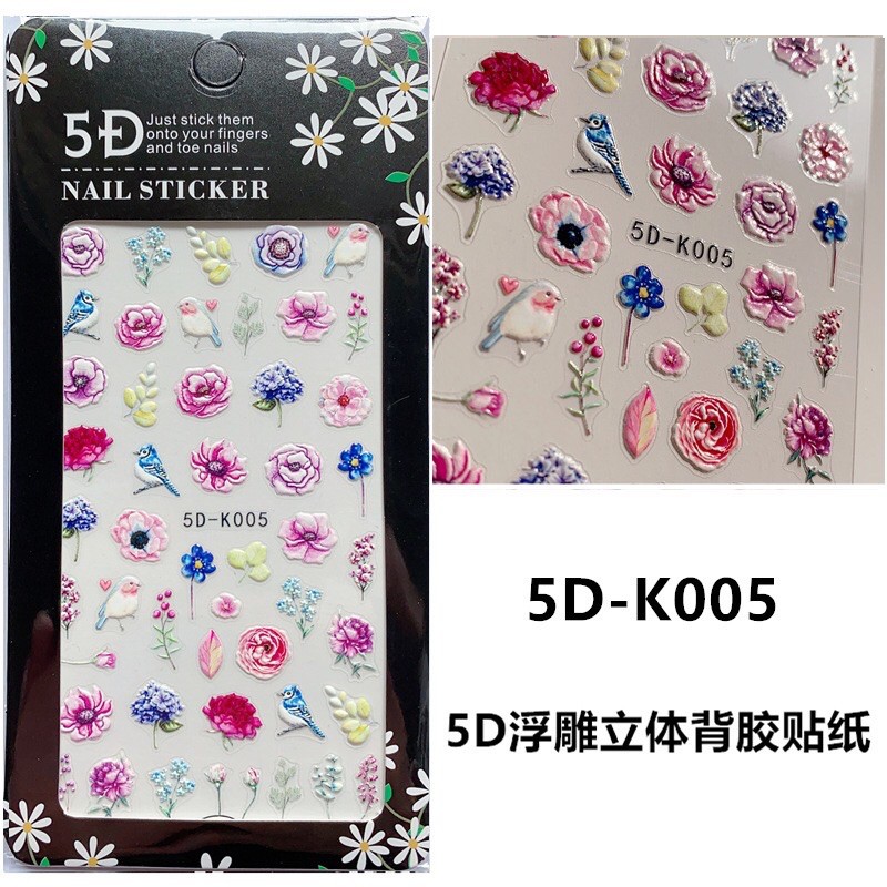 sticker 5d nổi dán móng tay nail mẫu mới