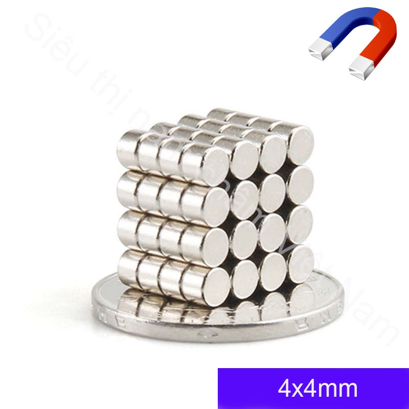 Nam Châm 4x1 4x1.5 4x2 4x3 4x4 4x5 Tròn đường kính 4mm, set 20 viên mỗi loại