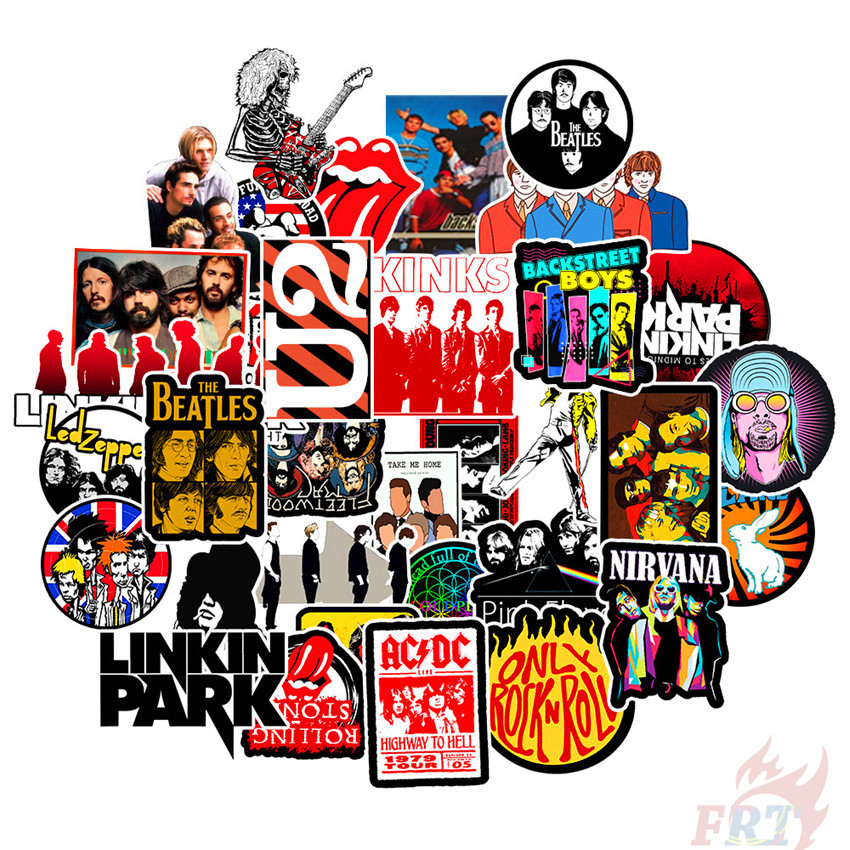 Set 50 Miếng Dán Trang Trí Hình Nhạc Rock Chống Thấm Nước