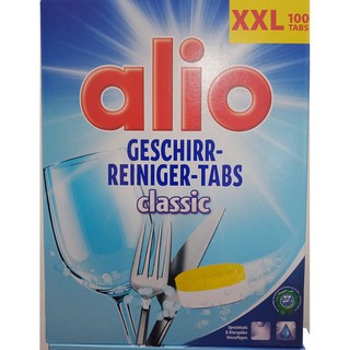 Viên rửa bát Alio chuyên dùng cho máy rửa chén Hộp 100 viên , (viên  tổng hợp 3 trong 1  Muối + Bóng + bột )