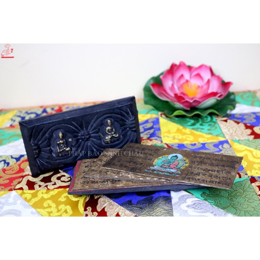 [PHÁP BẢO MINH CHÂU] KINH GIẢI THOÁT NEPAL BÌA GỖ 15CM x 7cm
