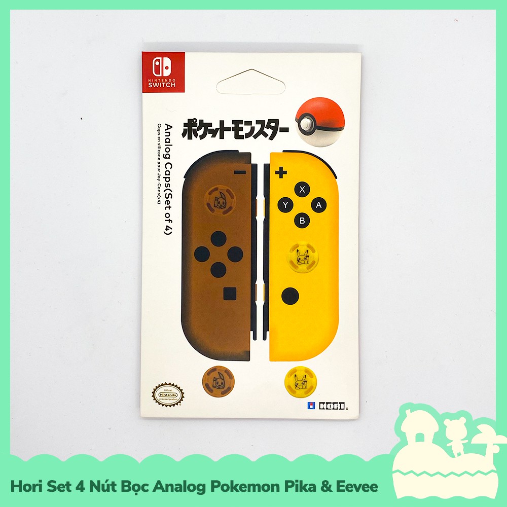 [Sẵn VN - NowShip] Hori Phụ Kiện Set 4 Bọc Nút Cần Xoay Analog Joycon Nintendo Switch NS, Switch Lite Pokemon Pokeball