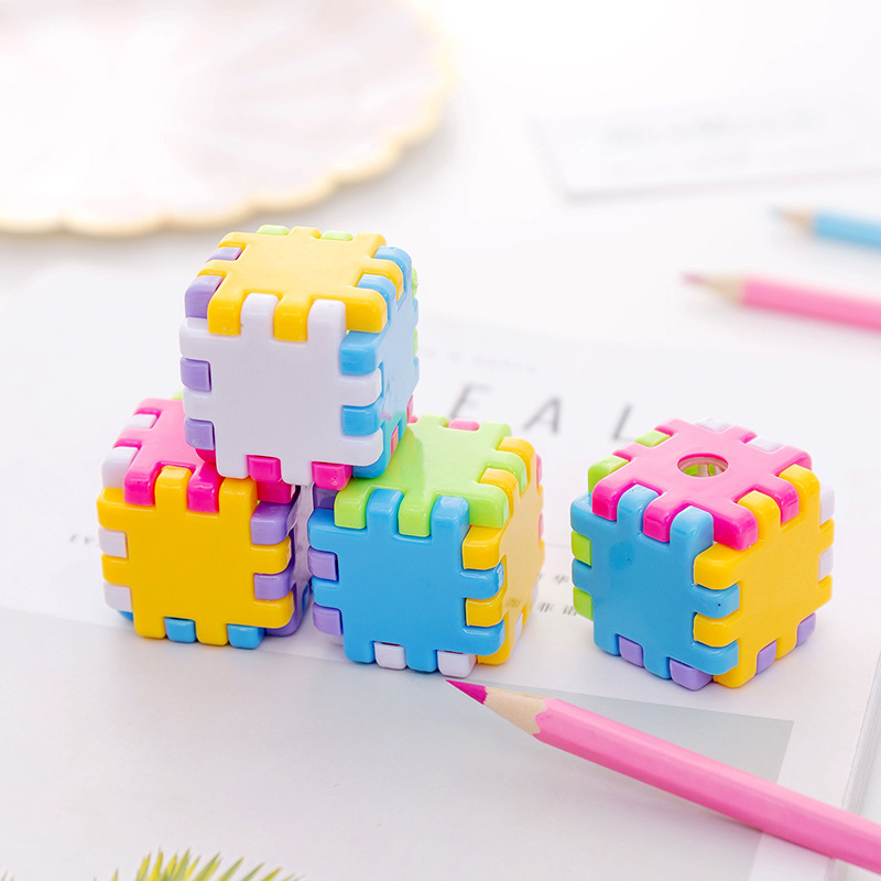 Đồ Gọt Bút Chì Kiểu Khối Lắp Ghép Màu Sắc Đáng Yêu Dành Cho Bé