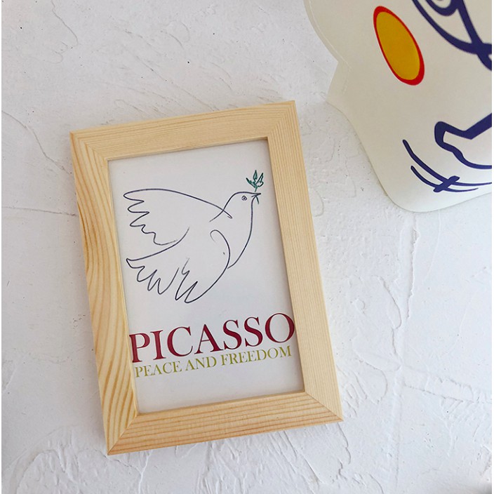 Khung tranh gỗ kèm ảnh trừu tượng Picasso Matisse - Tranh treo tường - Décor nhà Sò