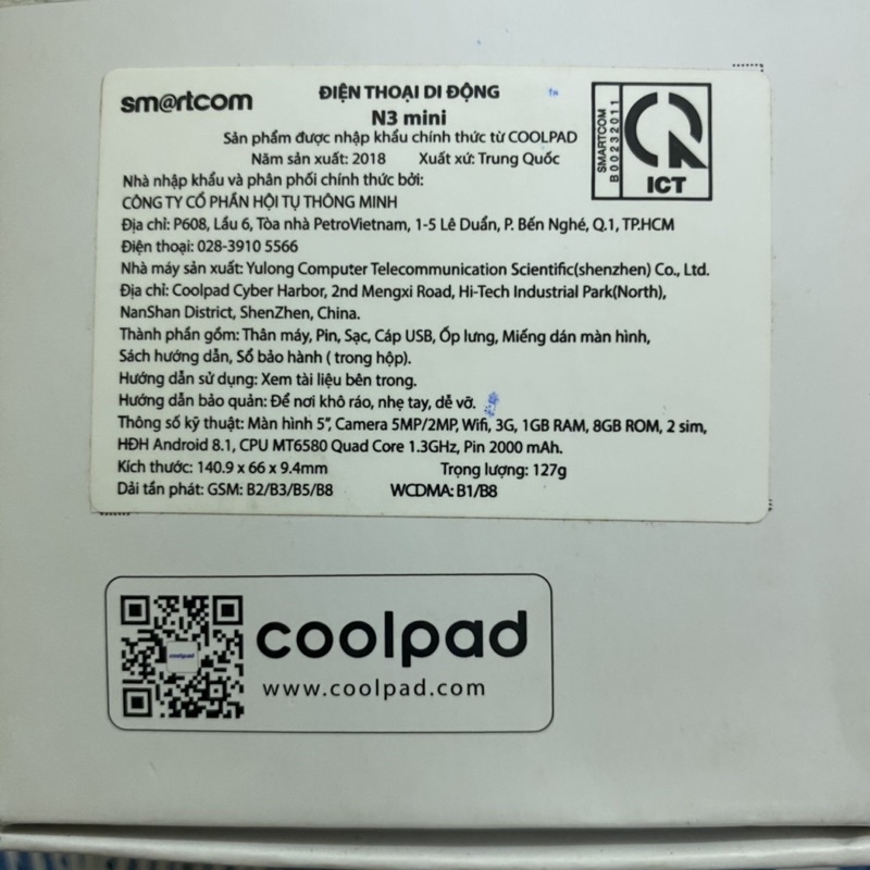 Điện Thoại Coolpad N3 Mini - Hàng Chính Hãng fullbox 