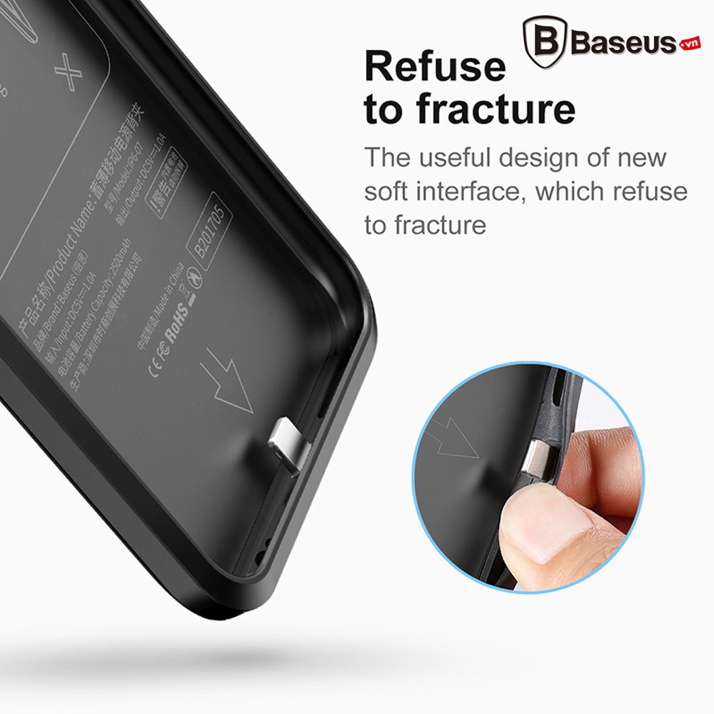 Ốp lưng tích hợp Pin Sạc dự phòng Ample Backpack Baseus cho iPhone 6/ 6 Plus/ 7/ 7 Plus